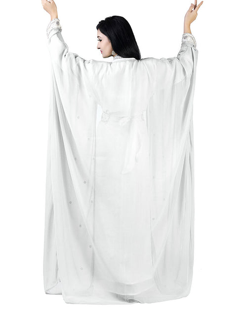 Trendy white Colored Embroidery worked Kaftan